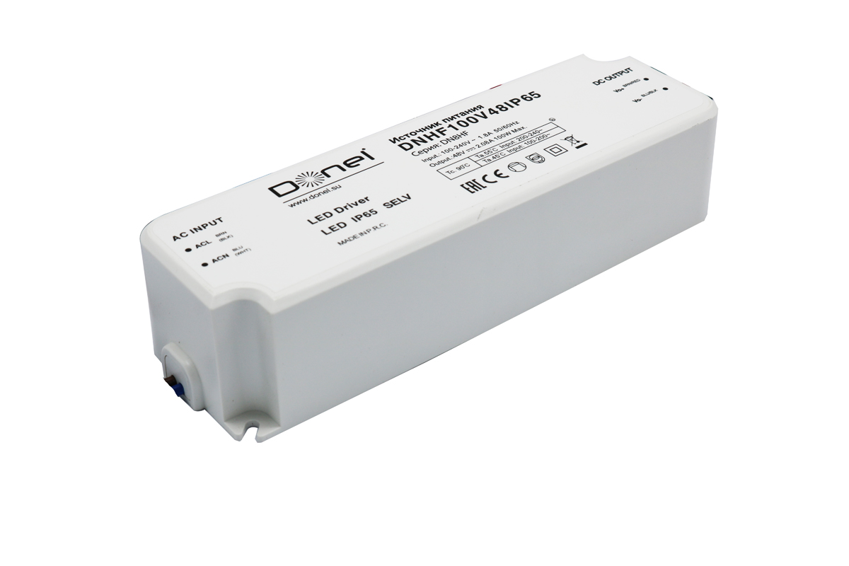 Блок питания Donel 100Вт DC48В 2.1A IP67 DNHF100V48IP65