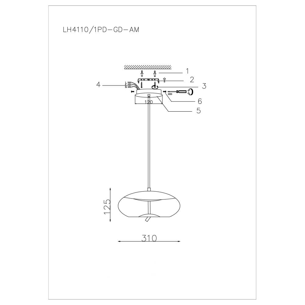 Подвесной светодиодный светильник Lumien Hall Avila LH4110/1PD-GD-AM