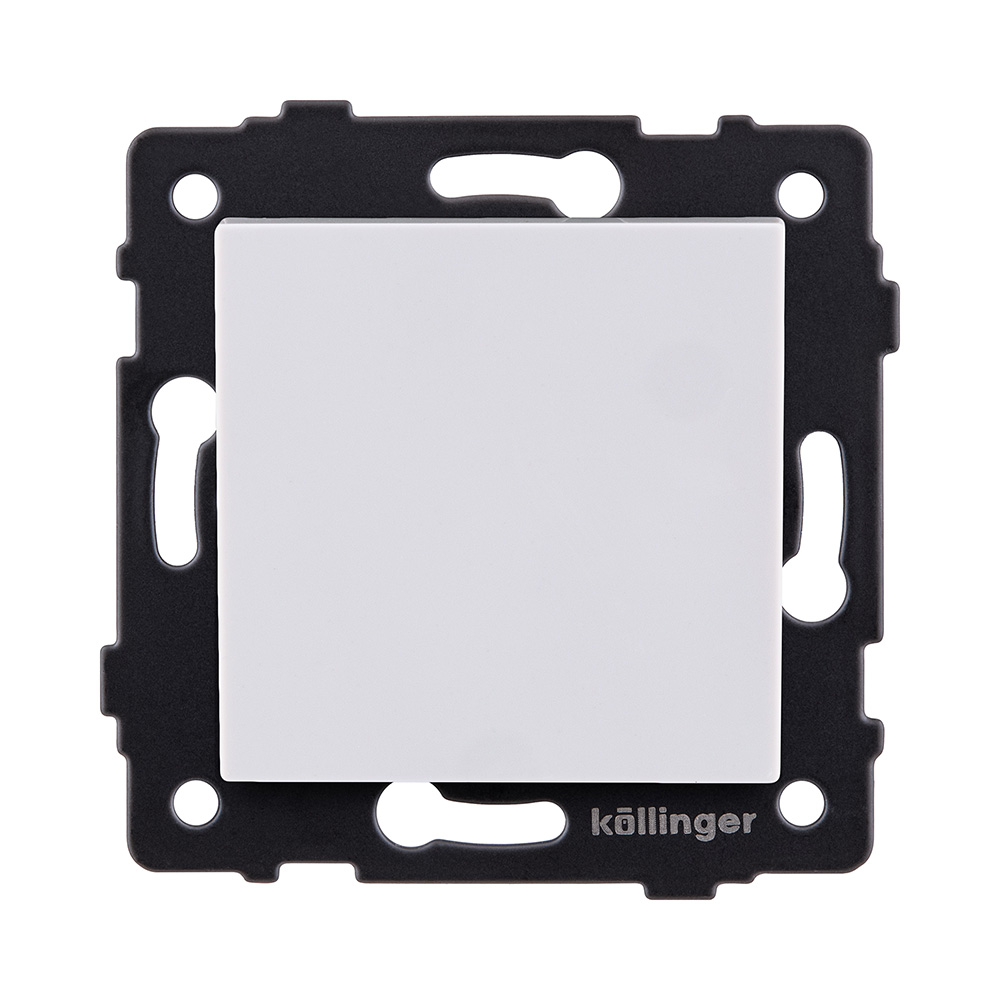 Выключатель 1-клавишный проходной 10А/250В, белый Kollinger REA-S-003WH для Aspekt, Eleganz, Reflex