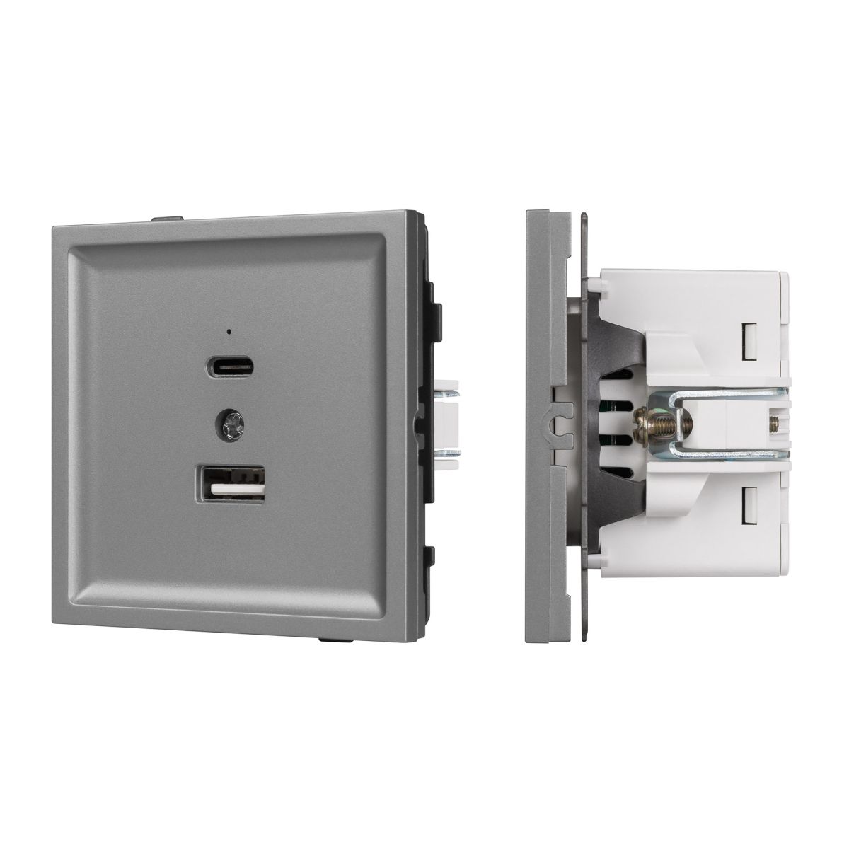 Механизм USB розетки Arlight SCT-TENDO-MUAC-PL-GR (5V, 3A, QC3) 054096