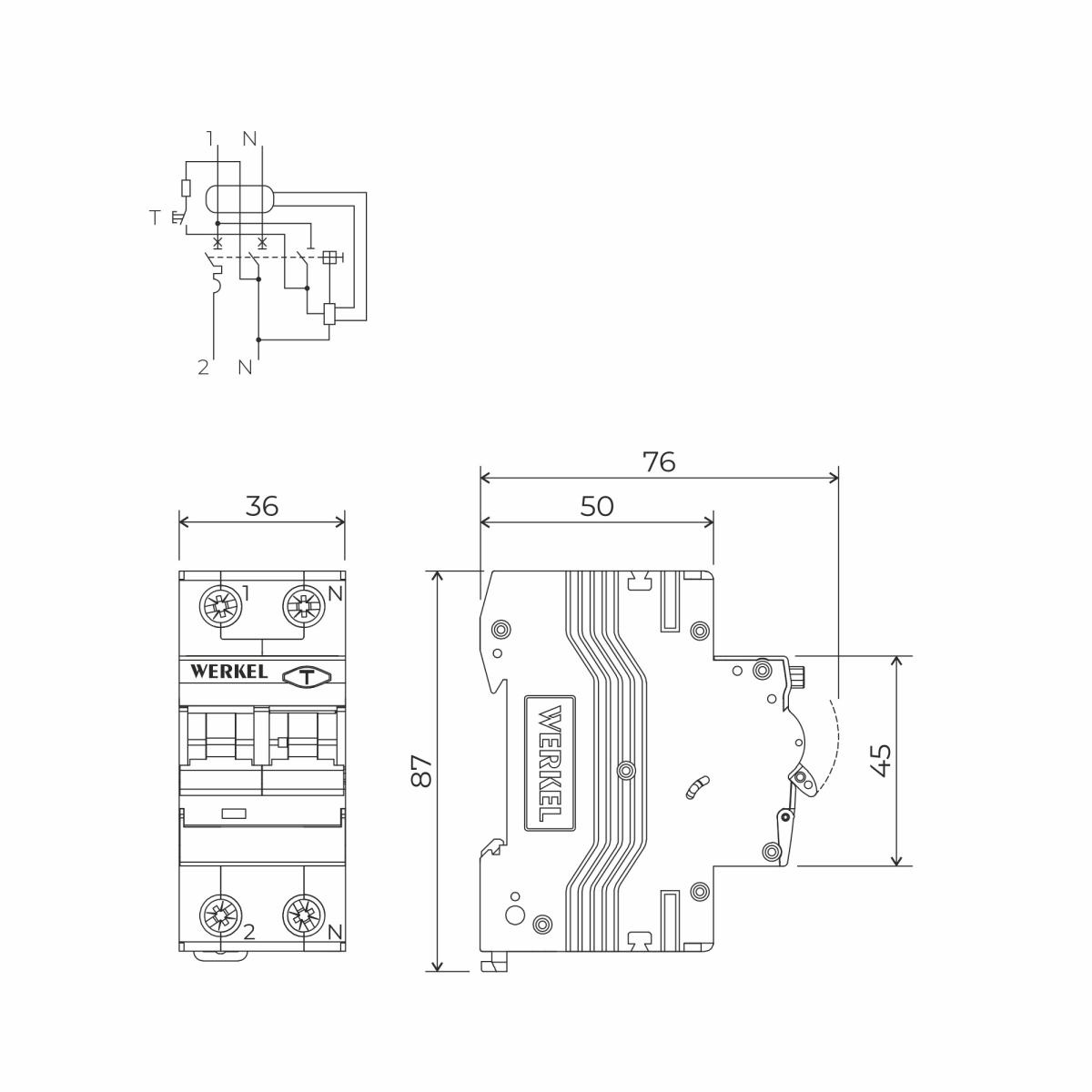 Дифференциальный автомат Werkel 4690389201752 W922P164 a065619