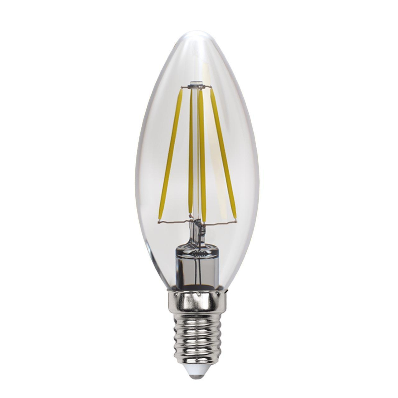 Лампа светодиодная филаментная (UL-00005900) Uniel E14 13W 4000K прозрачная LED-C35-13W/4000K/E14/CL PLS02WH
