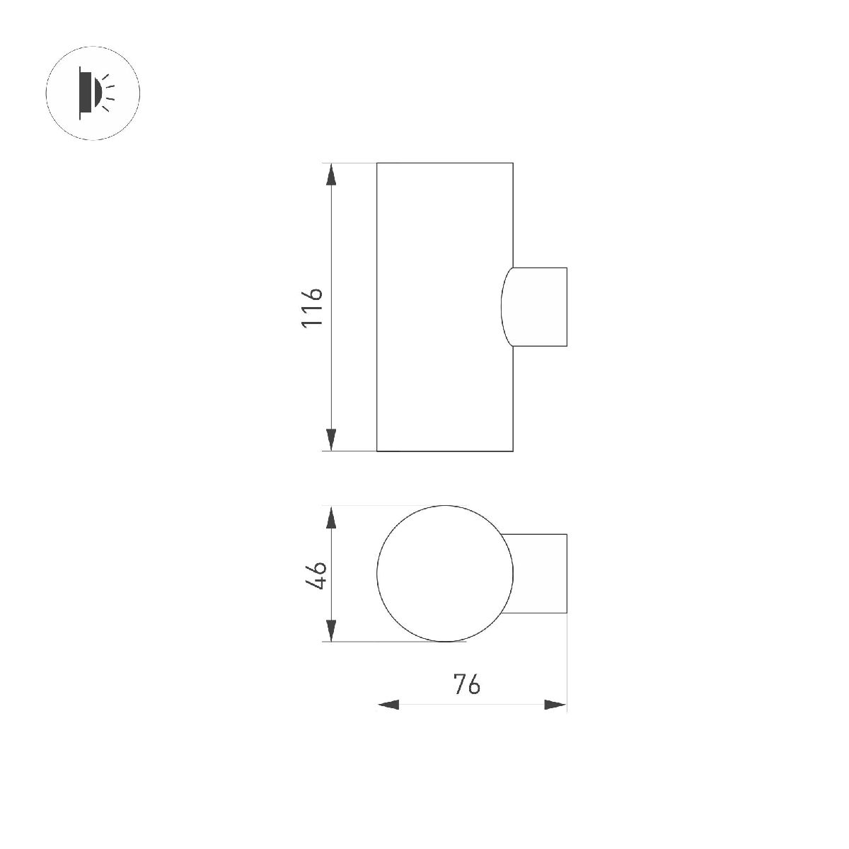 Уличный настенный светильник Arlight LGD-RAY-WALL-TWIN-R46-2x3W Day4000 033307(1)