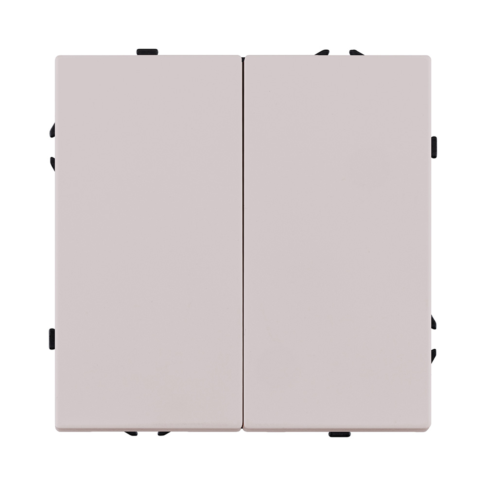 Выключатель кнопочный 2-клавишный 10А/250В, кашемир матовый Kollinger Eclipse EC-025CM