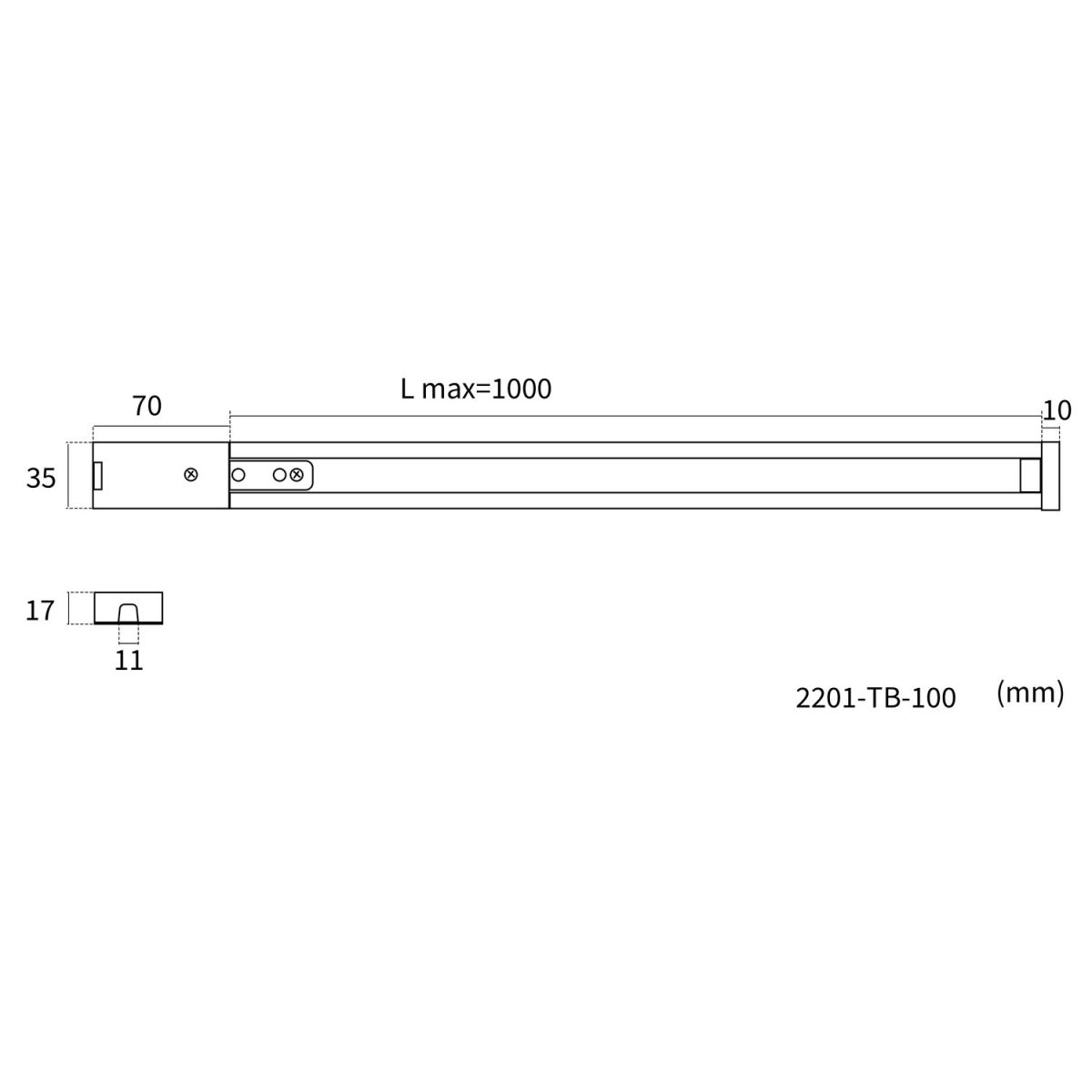 Шинопровод однофазного накладной Favourite Practica 2201-TB-100