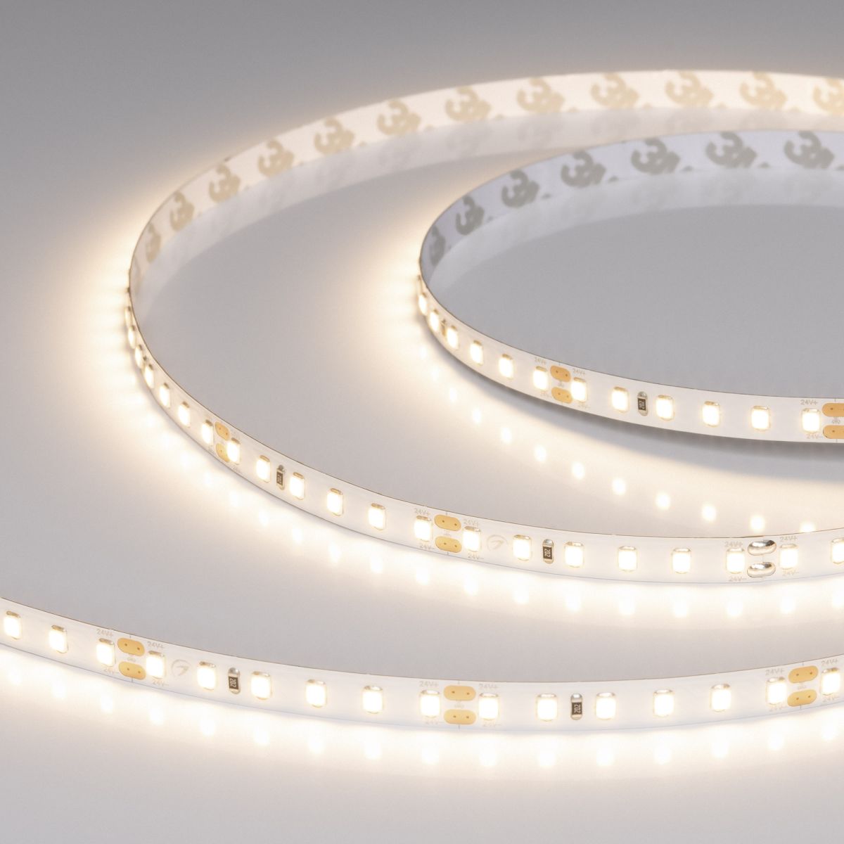 Светодиодная лента Arlight RT-A120-8mm 24V Warm3000 (2 W/m, IP20, 50m) (Открытый) 066457
