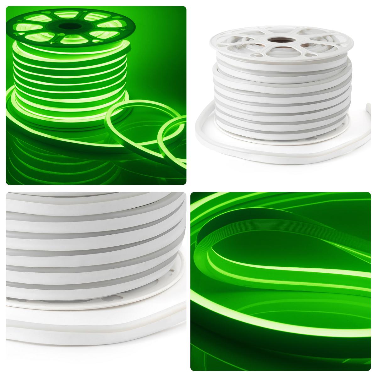 Светодиодный неон мини Apeyron 220В 5,5Вт/м smd2835 120д/м IP65 50м зеленый 17-37