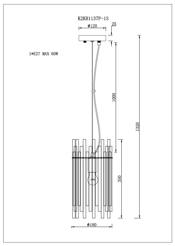 Подвесной светильник Garda Decor K2KR1137P-1S