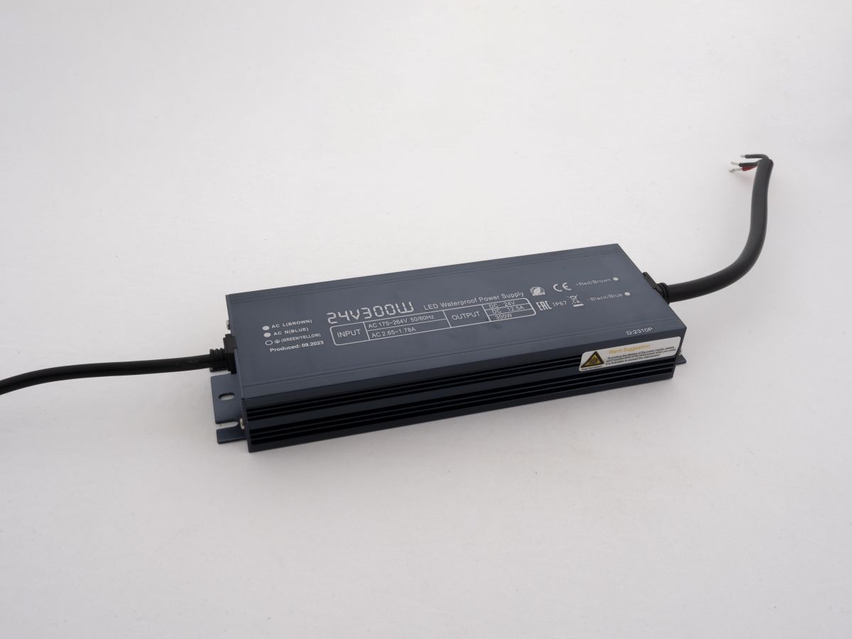 Блок питания LEDS POWER 300Вт 24В IP67 алюминий SLIM 003184