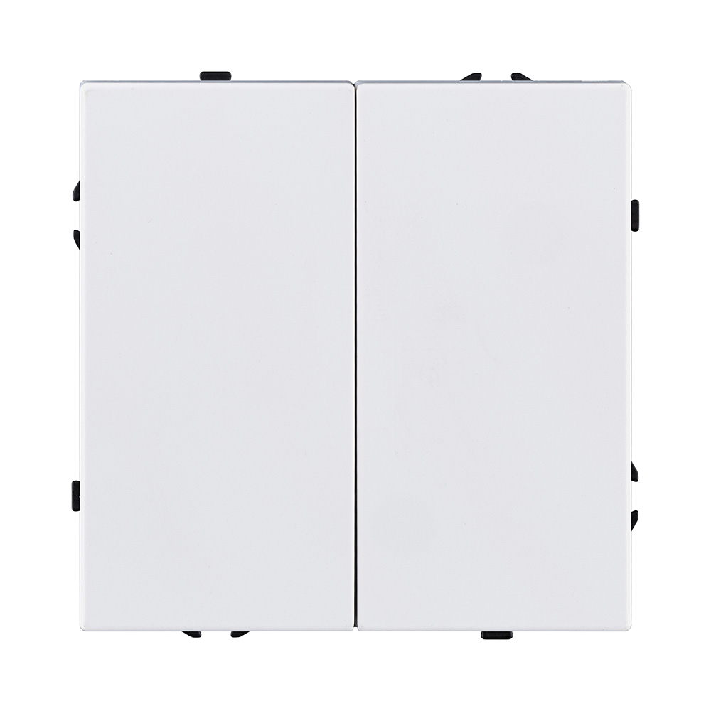 Выключатель 2-клавишный проходной 10А/250В, белый глянцевый Kollinger Eclipse EC-005WG