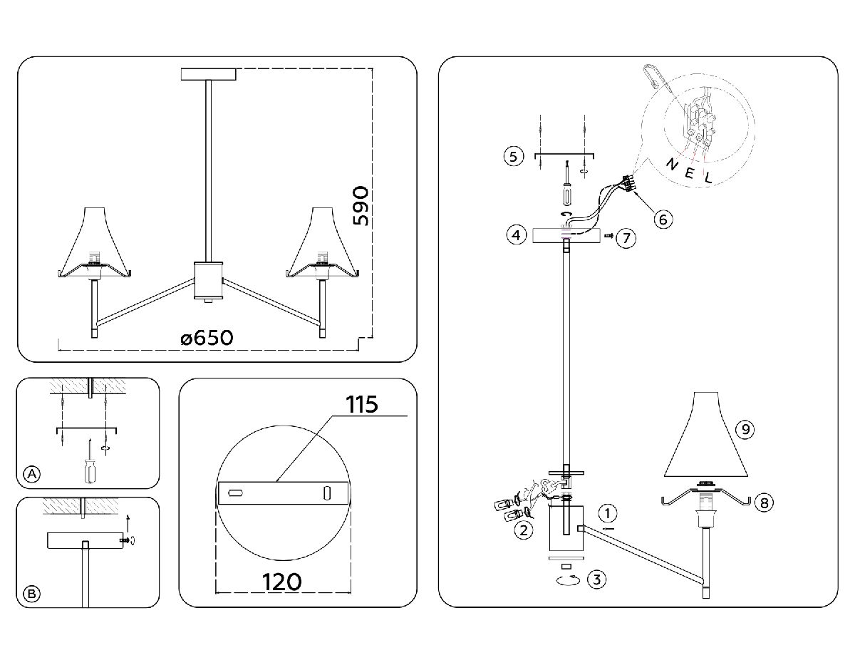 Люстра на штанге Ambrella Light High Light Modern LH57131