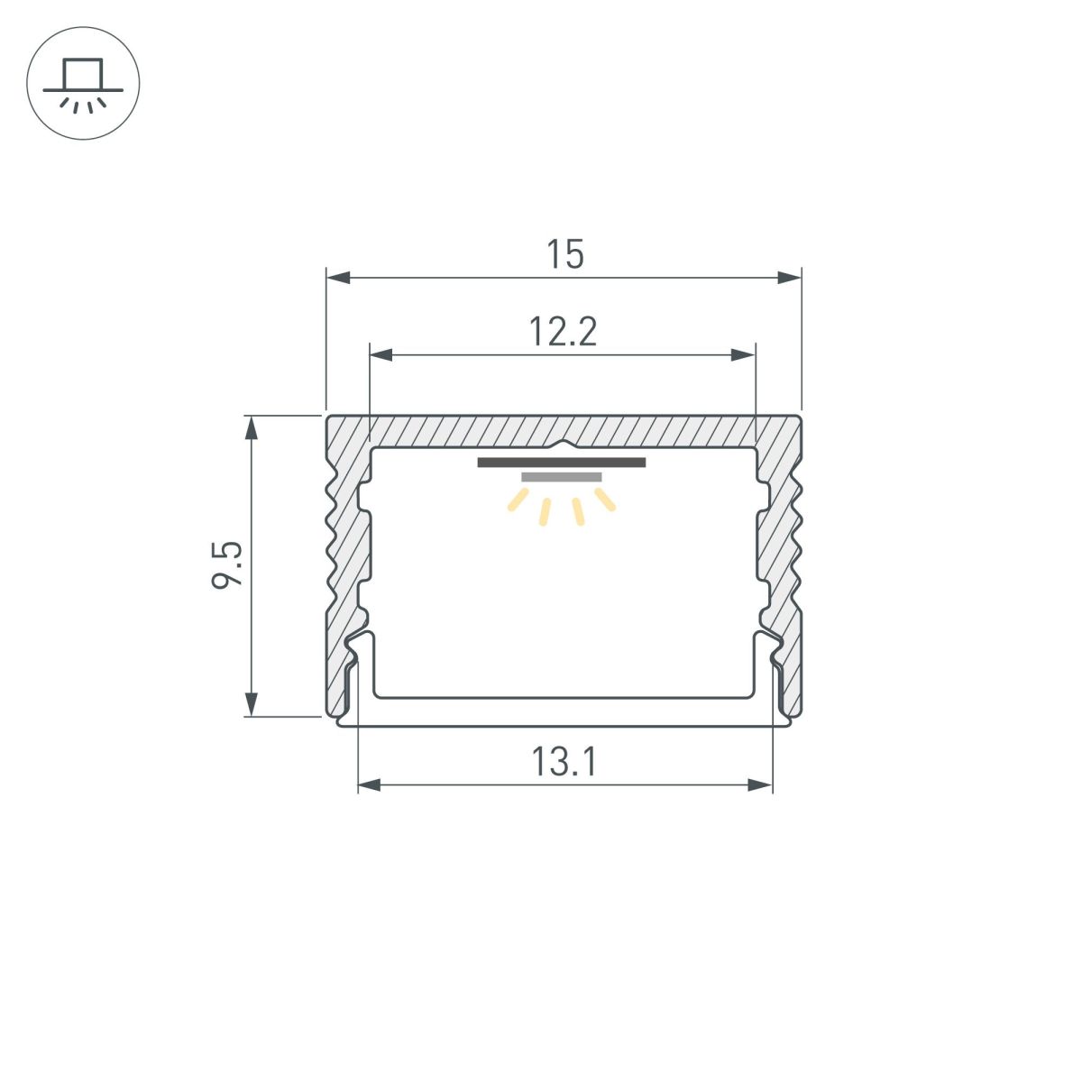 Профиль Arlight SL-SLIM15-H10-2000 ANOD 056888