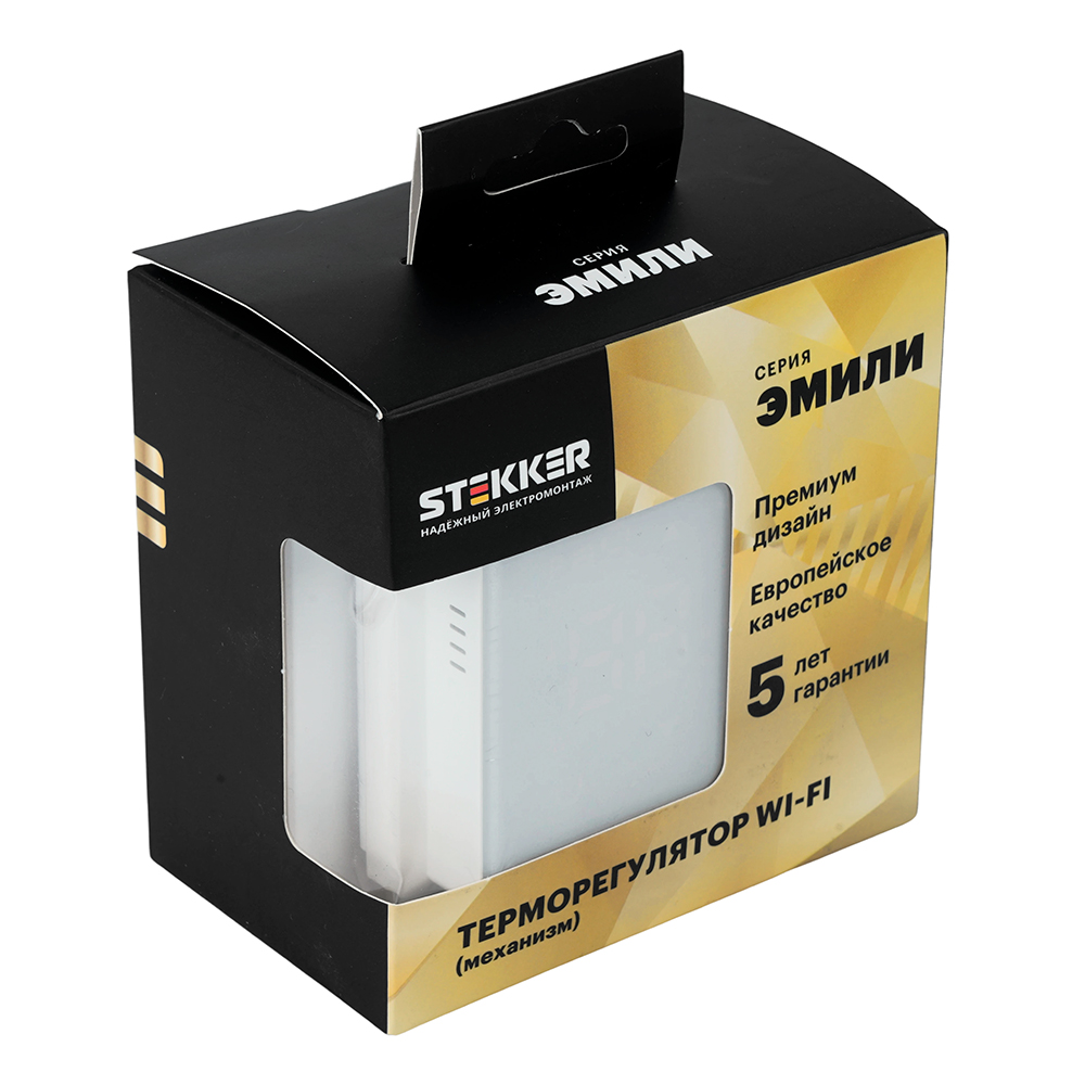 Терморегулятор Wi-Fi (механизм) Stekker Эмили RSW00-5119-01 белый фарфор soft touch 50376