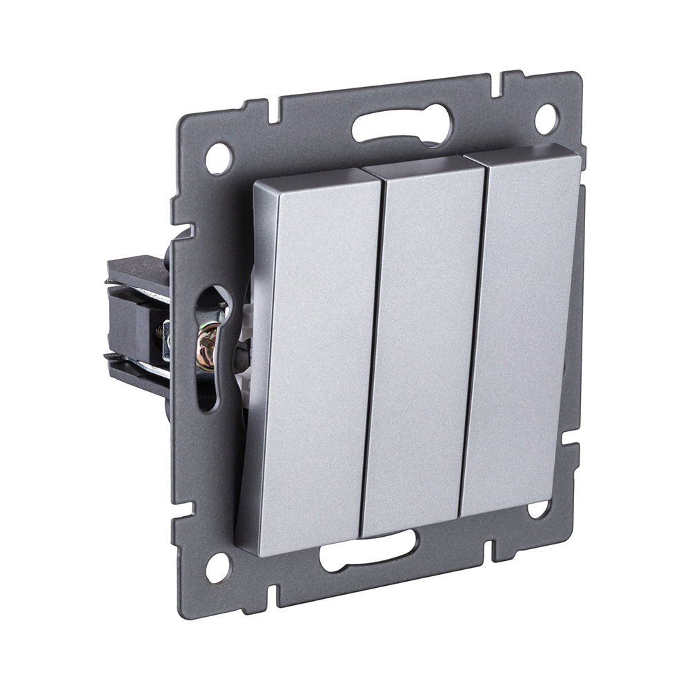 Выключатель 3-клавишный 10А/250В, серый Kollinger REA-S-012GY для Aspekt, Eleganz, Reflex