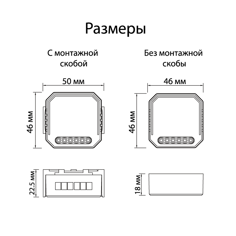 Двухканальное Wi-Fi реле-выключатель Denkirs Relay RL1002-SM/1