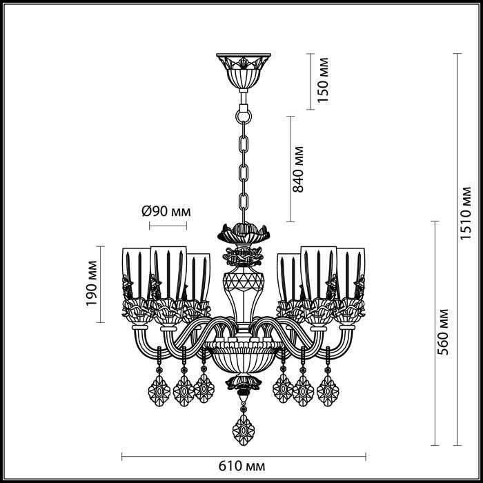 Подвесная люстра Odeon Light Elisa 3935/6