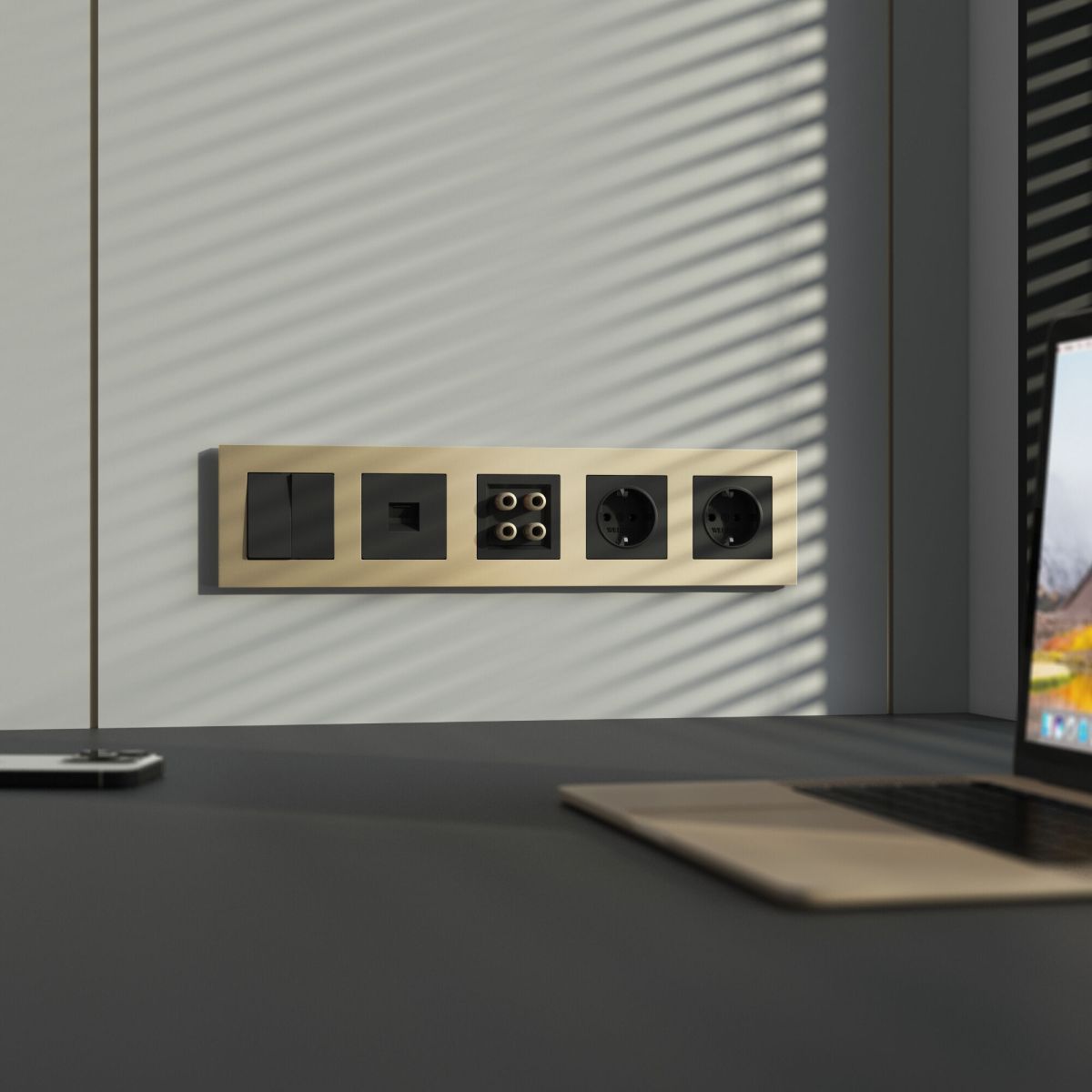 Рамка на 5 постов Werkel Slab (шампань софт) W0052911 4690389218460 a071627