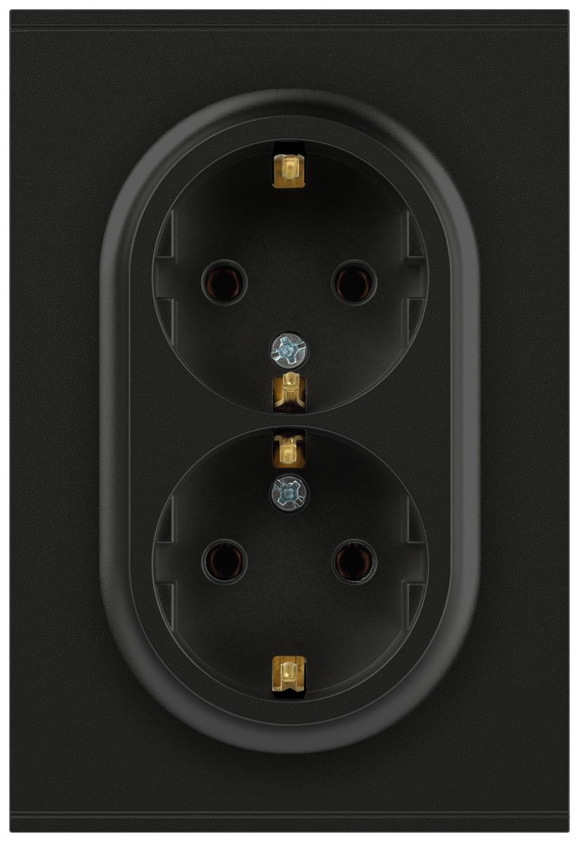 Розетка Эра Arktik 16-2104-05 двойная с заземлением 2X2P+E Schuko 16А-250В антрацит Б0070448