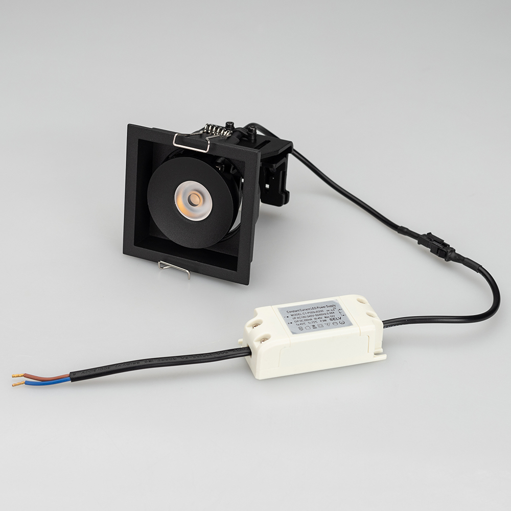 Встраиваемый светильник Arlight CL-SNODO-LUM-S80x80-9W Warm3000 (BK, 45 deg) 039323