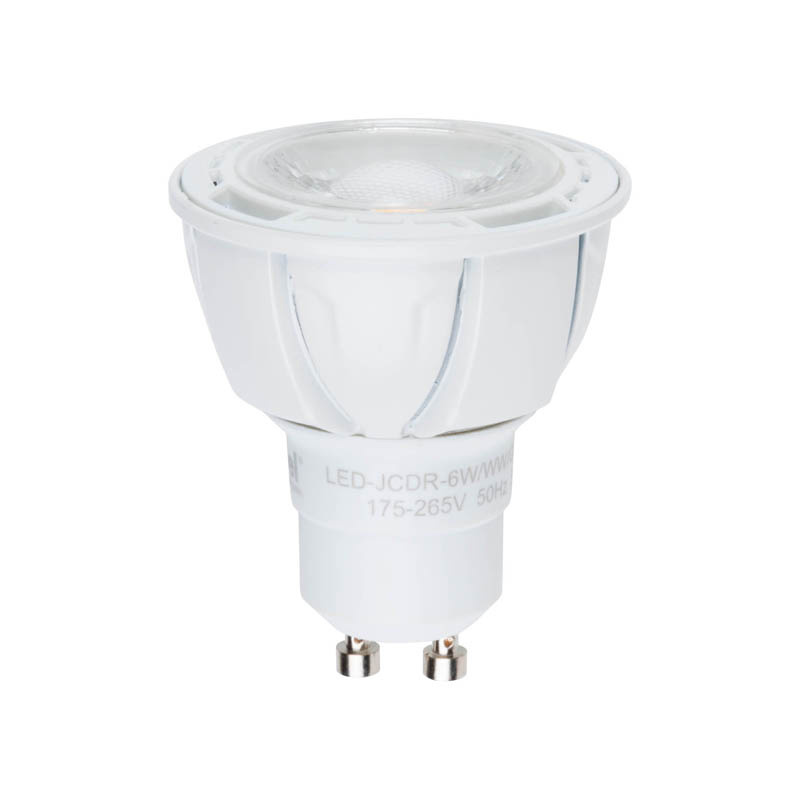 Лампа светодиодная (UL-00001664) Uniel GU10 6W 3000K матовая LED-JCDR-6W/WW/GU10/FR/DIM PLP01WH