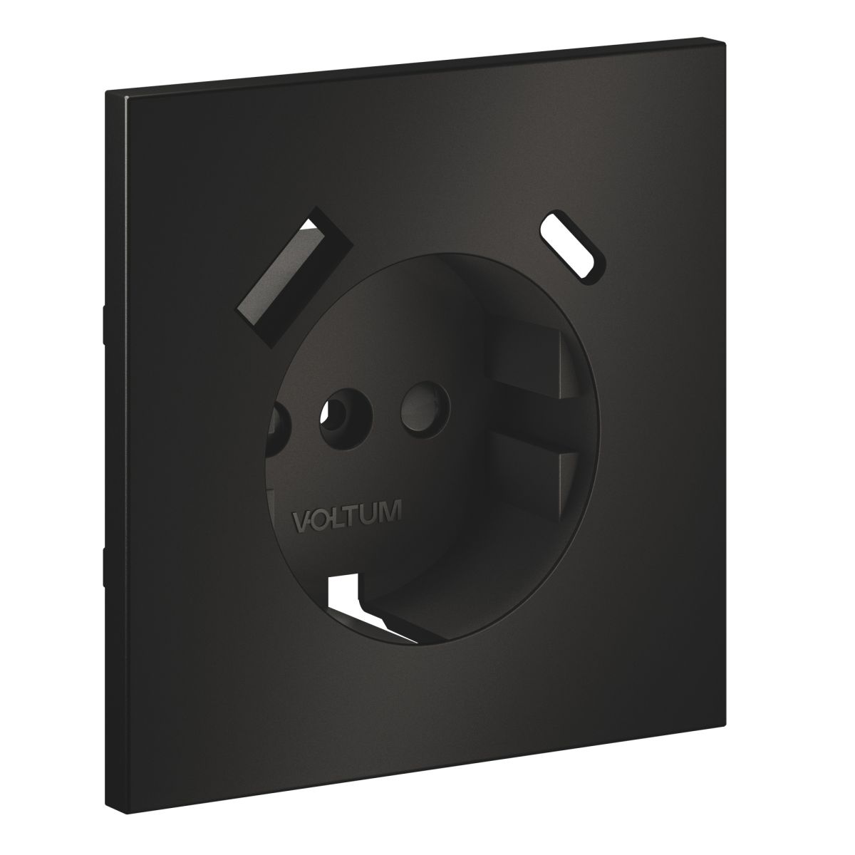 Накладка для розетки с заземлением и защитными шторками с USB A+C S70 Metal (антрацит) Voltum VLSM001012