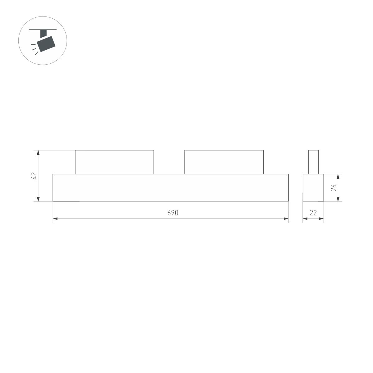 Трековый магнитный светильник Arlight MAG-ORIENT-FLAT-L690-24W Day4000 (WH, 100 deg, 48V, DALI) (IP20 Металл) 037913(1)