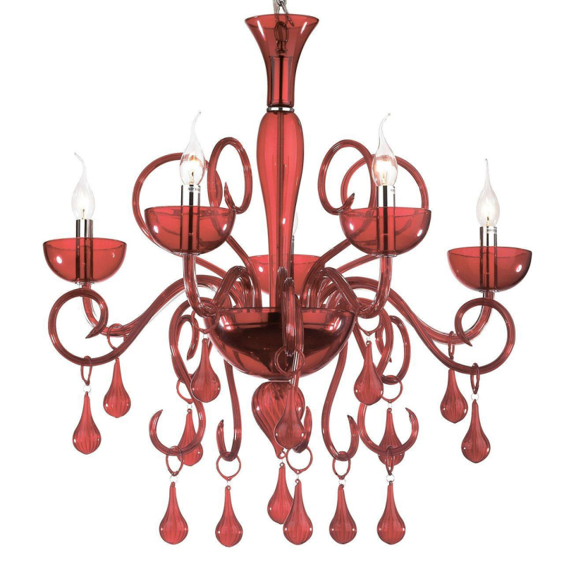 Подвесная люстра Ideal Lux Lilly SP5 Rosso 073453