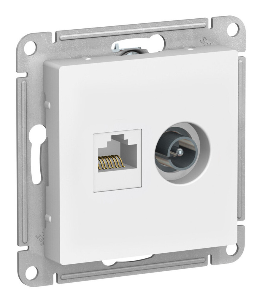 Розетка двойная ТВ + компьютерная RJ45, кат. 5Е Systeme Electric AtlasDesign Лотос ATN001389