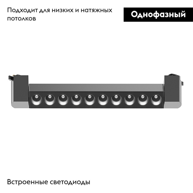 Трековый однофазный светильник Maytoni Points Rot TR010-1-10W3K-M-B