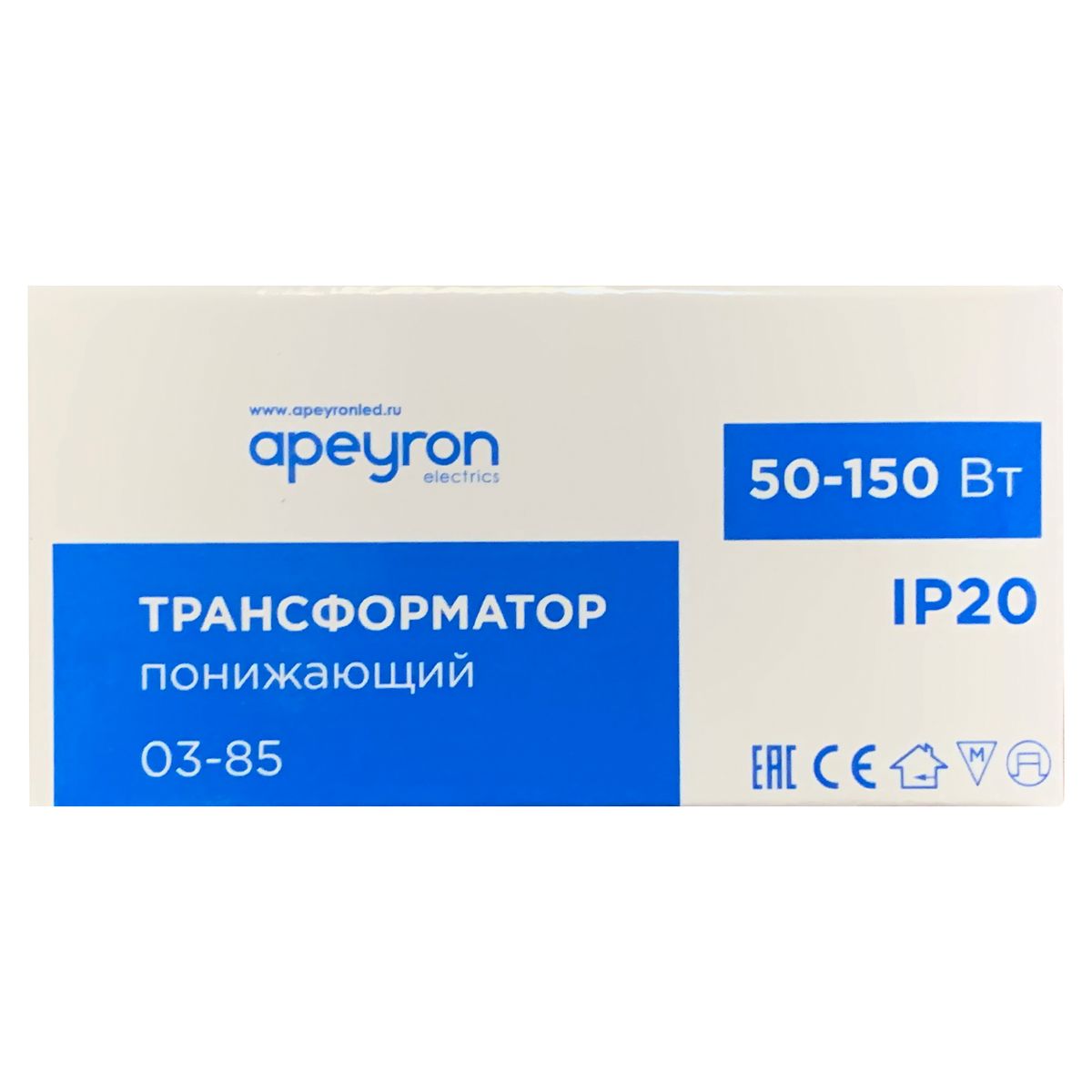 Трансформатор понижающий Apeyron 12В 50-150Вт 03-85