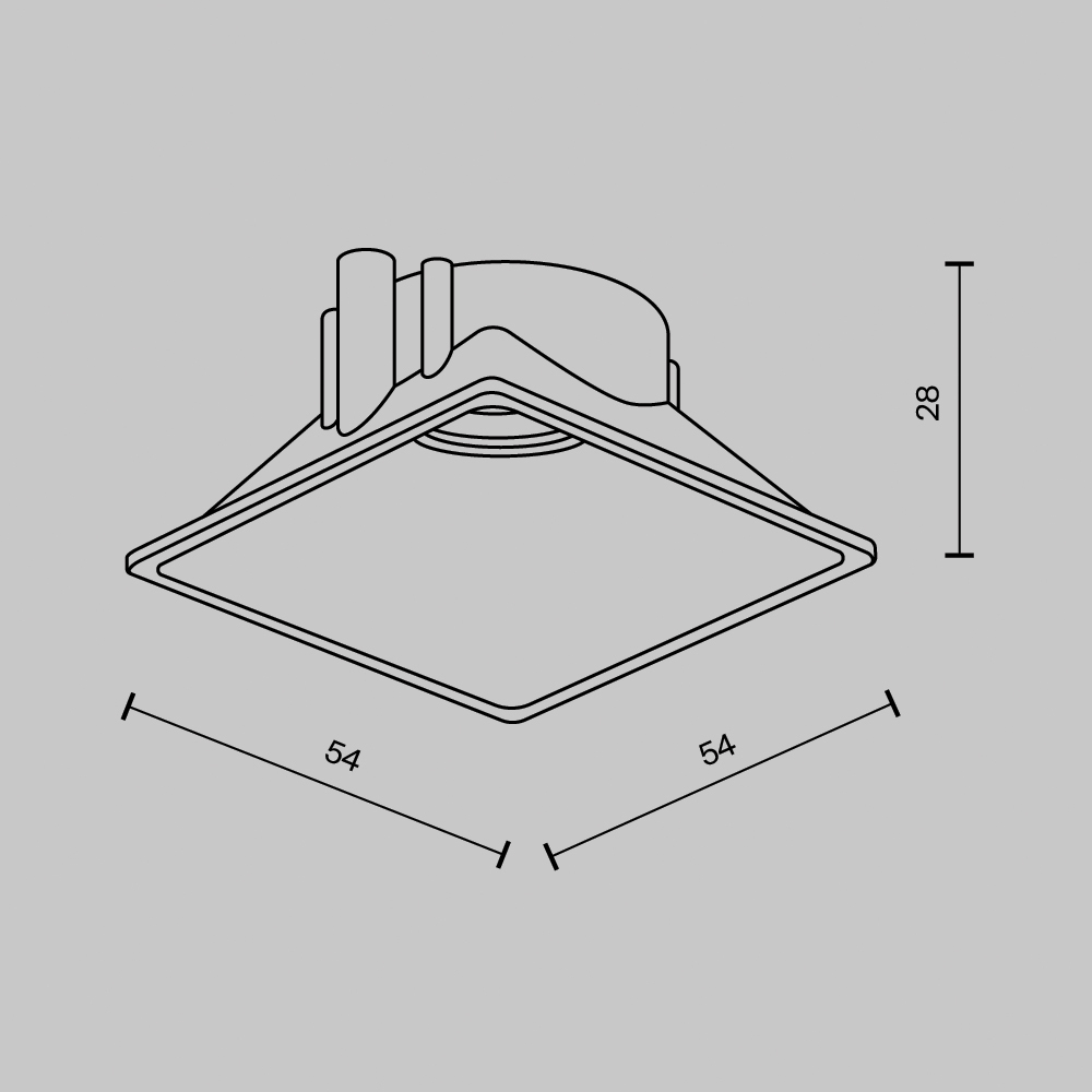 Рамка-отражатель Maytoni Downlight Ring8-10W-SQ-BS