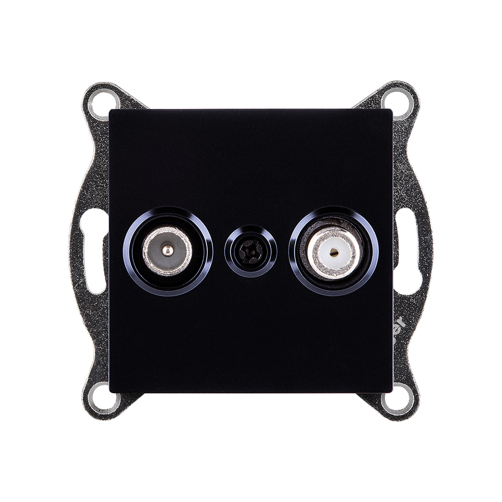 Розетка двойная TV (мама) + спутниковая SAT, черный Kollinger REA-035BK для Aspekt, Eleganz, Reflex