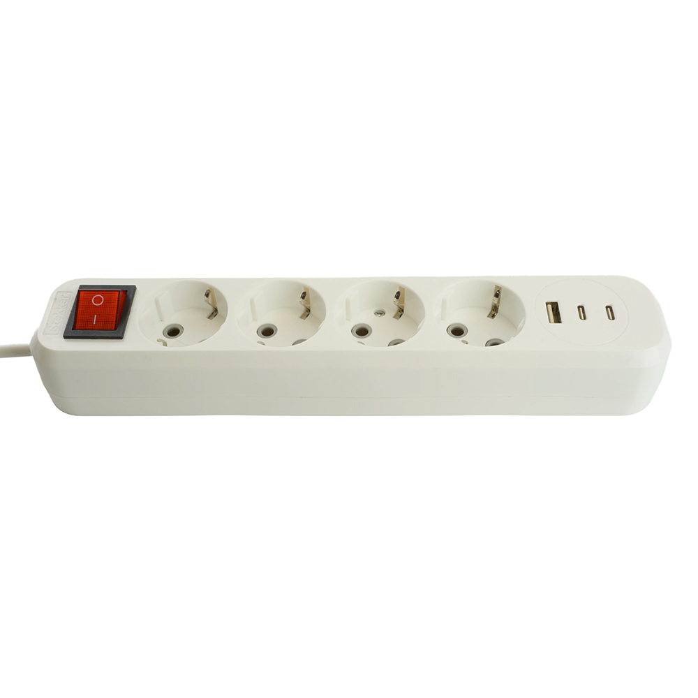 Удлинитель 4-местный с/з с выключателем Stekker Home HM071-41-05 50141