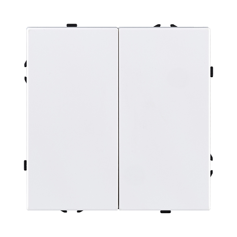 Выключатель 2-клавишный проходной 10А/250В, белый матовый Kollinger Eclipse EC-005WH