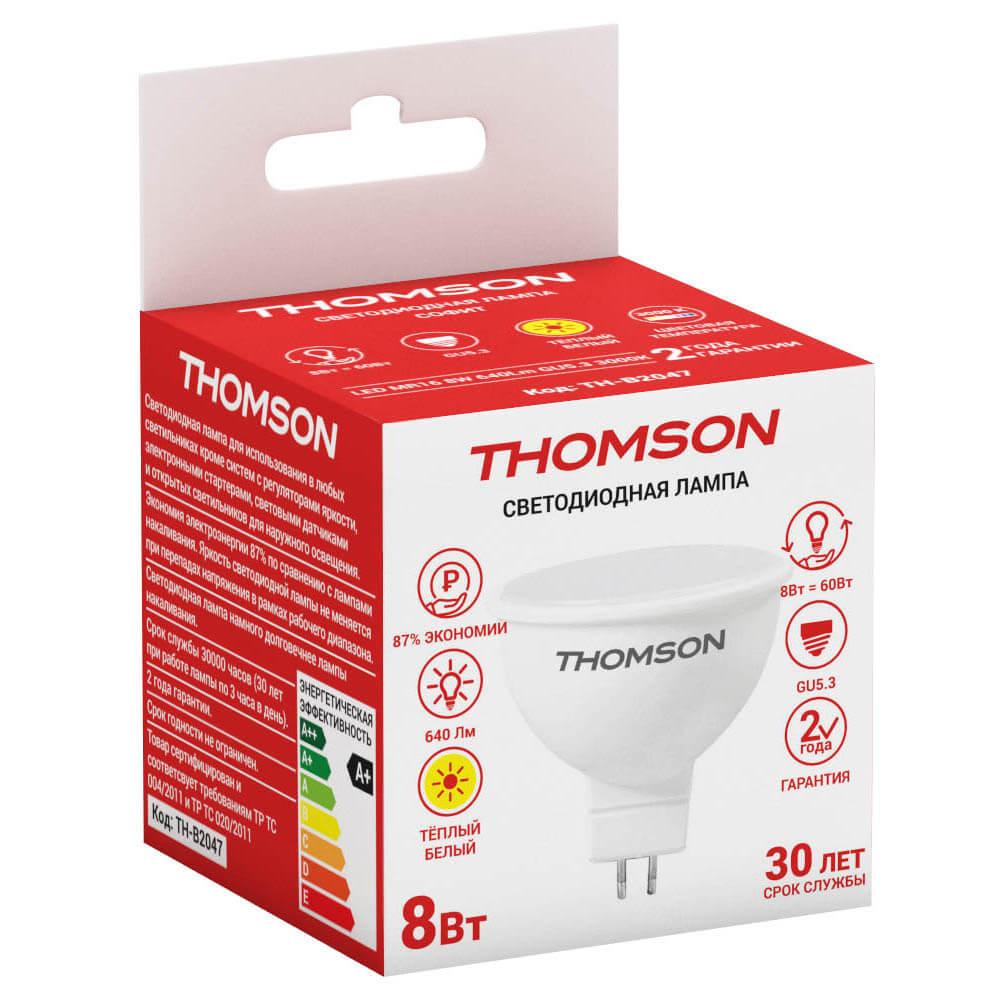 Лампа светодиодная Thomson GU5.3 8W 3000K TH-B2047