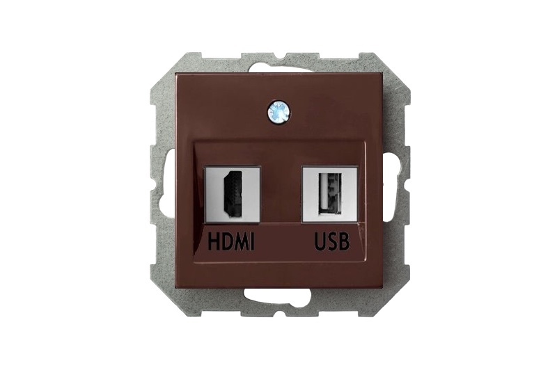 Розетка HDMI и USB Liregus Epsilon 28-156