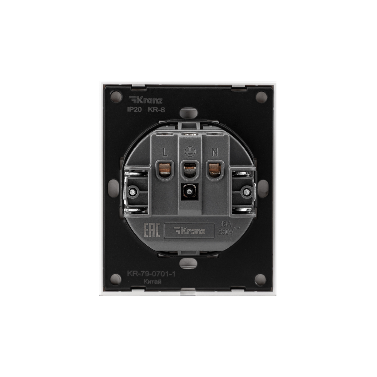 Розетка SETE 1-ая с/з с/у, со шторками 16А жемчуг IP20/IP44 KRANZ KR-79-0701-1