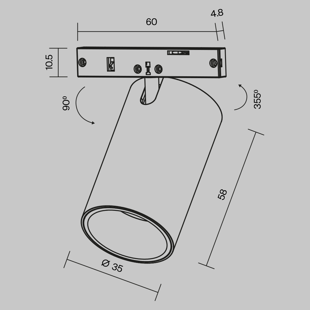 Трековый магнитный светильник белый Maytoni Focus Led TR187-1-5W3K-M-BW