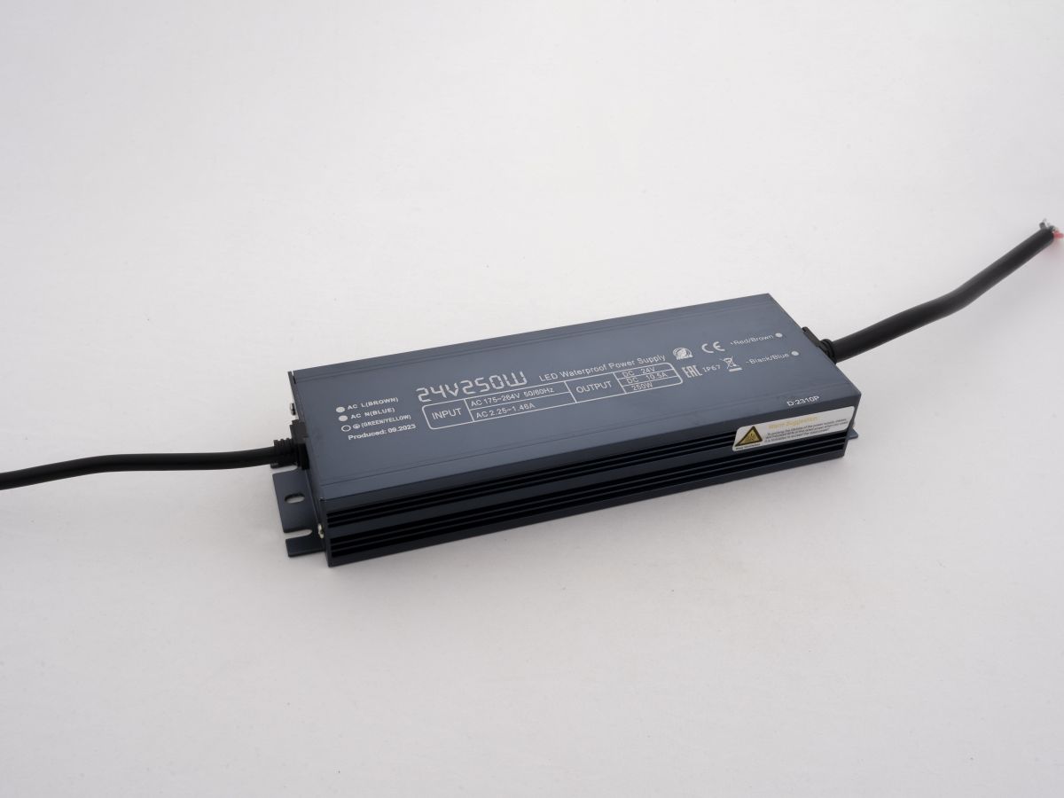 Блок питания LEDS POWER 250Вт 24В IP67 алюминий SLIM 003177