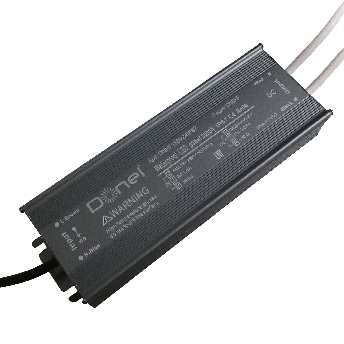 Блок питания Donel 150Вт DC24В 6.25А IP67 DNHF150V24IP67