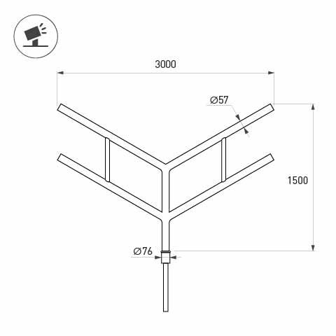 Кронштейн Arlight OXOR-SY4-3000x76-L1500 BLACK 051664
