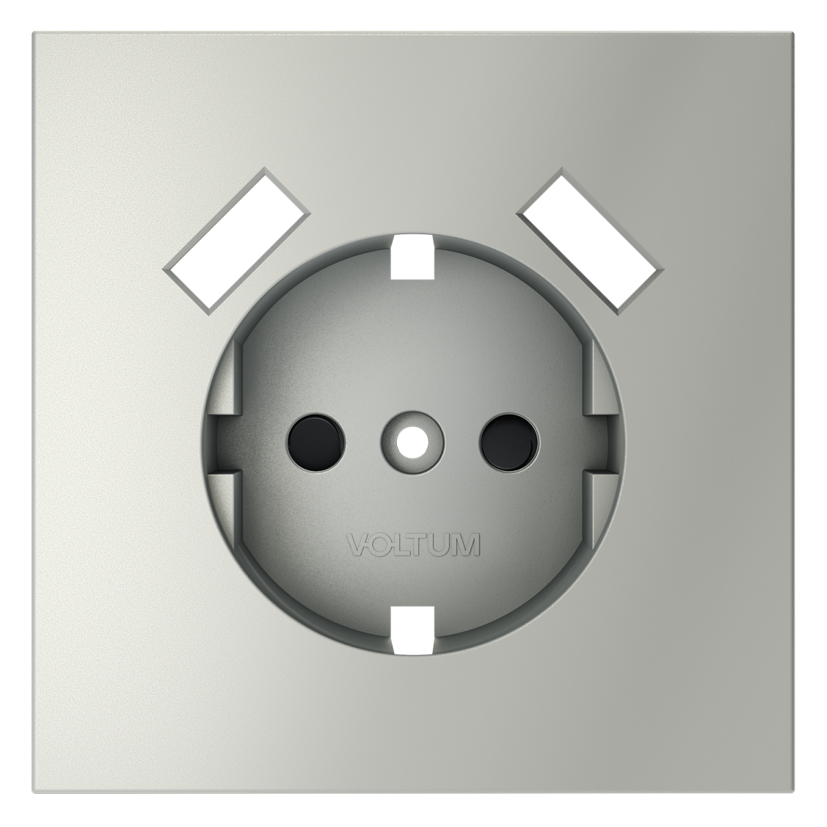 Накладка для розетки с заземлением и защитными шторками, с USB A+A Voltum S70 (сталь) VLS000905