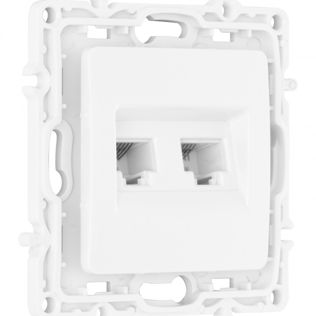 Розетка телефонная RJ11 + компьютерная RJ45 Arte Milano 217.44-1.white