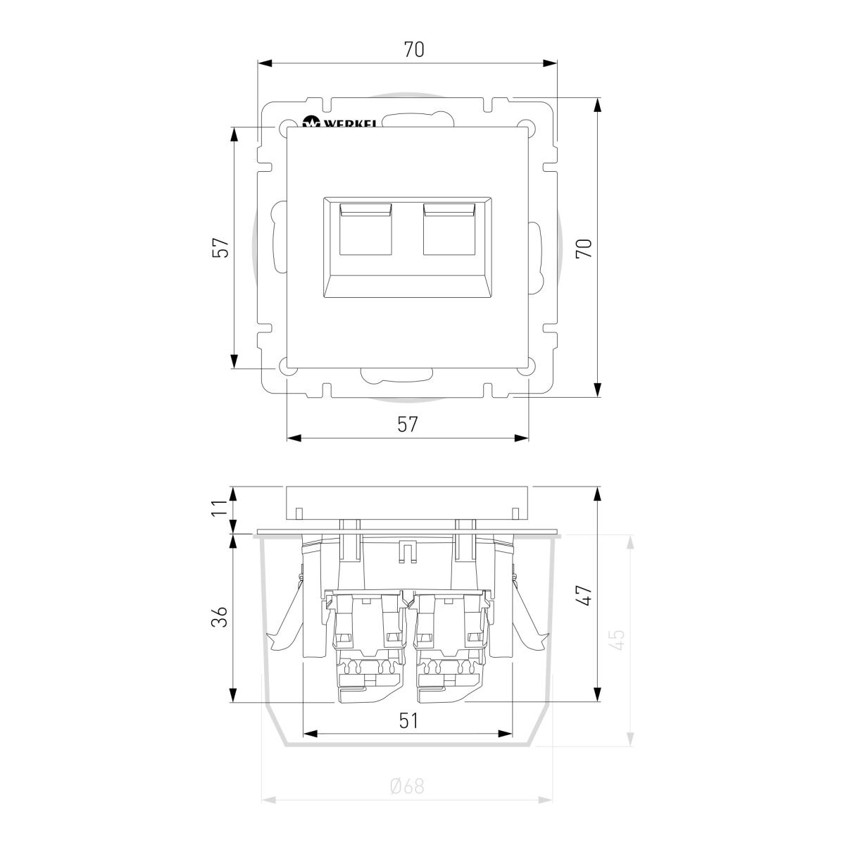 Розетка двойная Werkel 4690389192272 W1181161 a062408