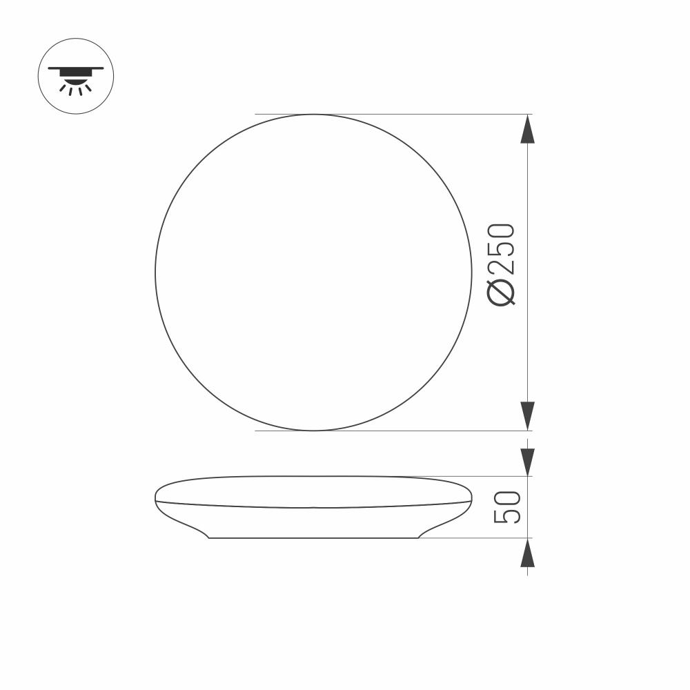 Потолочный светодиодный светильник Arlight CL-Frisbee-Motion-R250-12W Day4000 030094