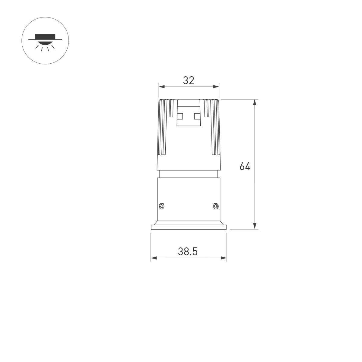 Светильник безрамочный Arlight DL-INTRAL-R39-6W Warm3000 (Белый RAL9003, 50 deg, 230V) (IP20 Металл) 064944