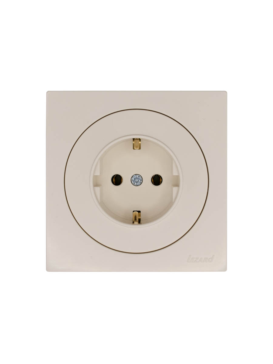 Розетка с/з ПБТ слоновая кость Lezard Osen 743-9088-122B