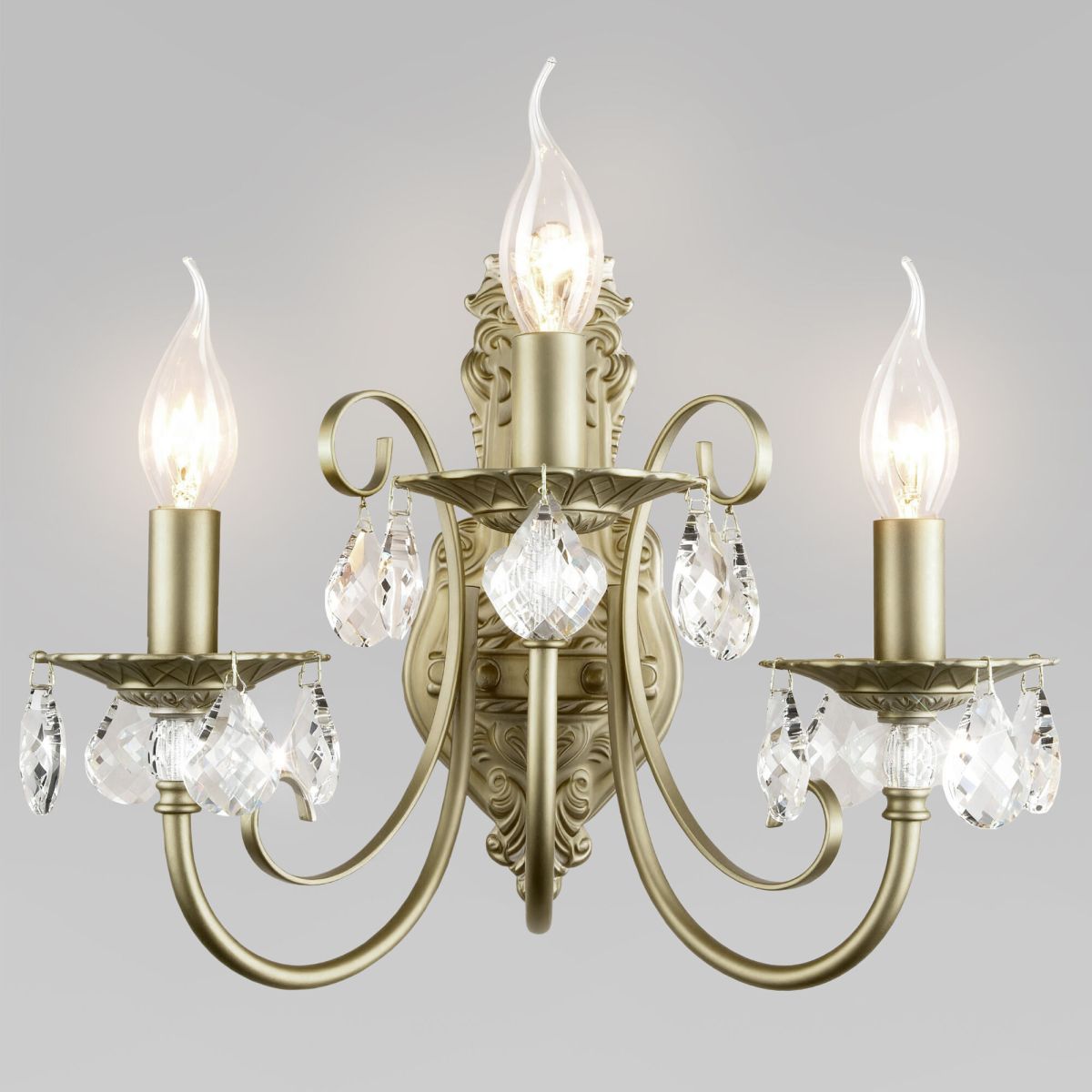 Бра Eurosvet Alda 3305/3  латунь/прозрачный хрусталь Strotskis a072113