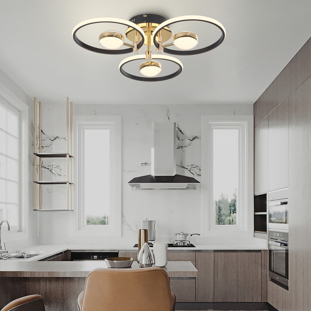 Потолочный светильник на натяжной потолок Arte Milano Ferrara 276140/3+3 BK/GD