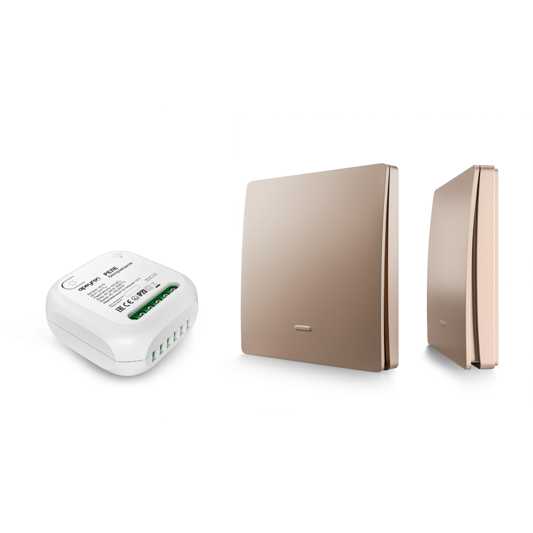 Реле с кинетическими выключателями, IP44, Wi-Fi 2,4 ГГц, Smart, 2выкл., 1 реле. беж. Apeyron 04-84